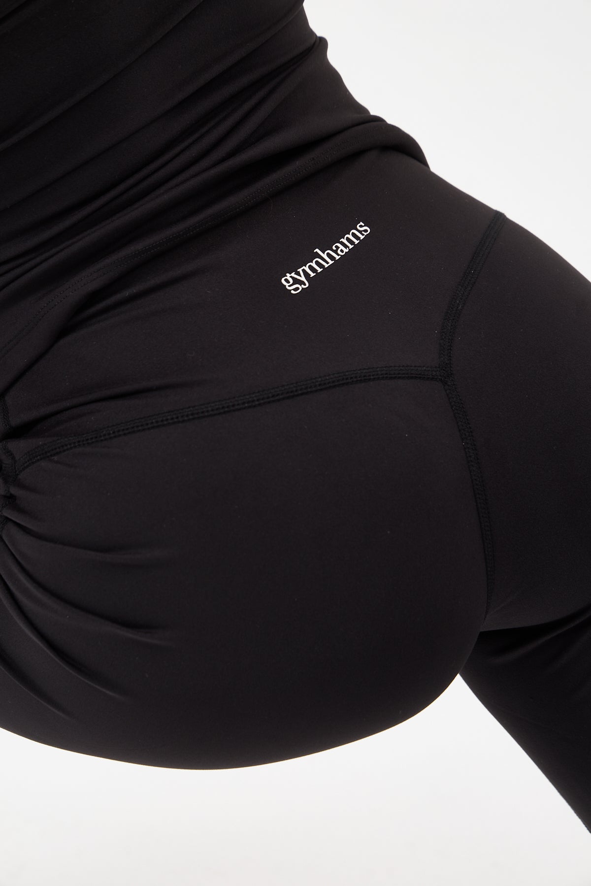 Soft Pace Önü Dikişsiz Yüksek Bel Bol Paça Yumuşak Dokulu Yoga Pantolonu/Tayt – Siyah