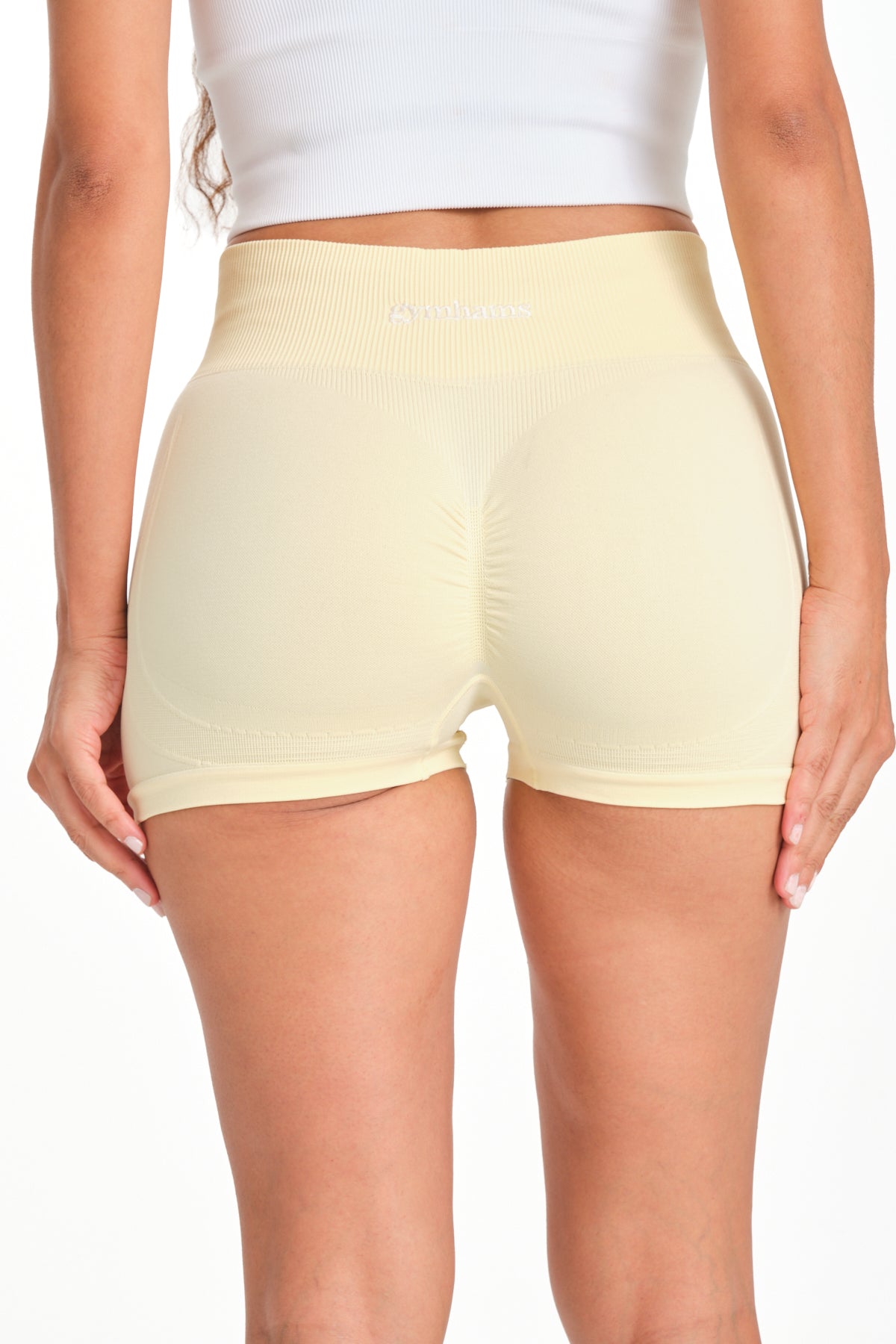 Gymhams Drop Butter Yellow(Sarı) Kalça Büzgülü Süper Mini Şort