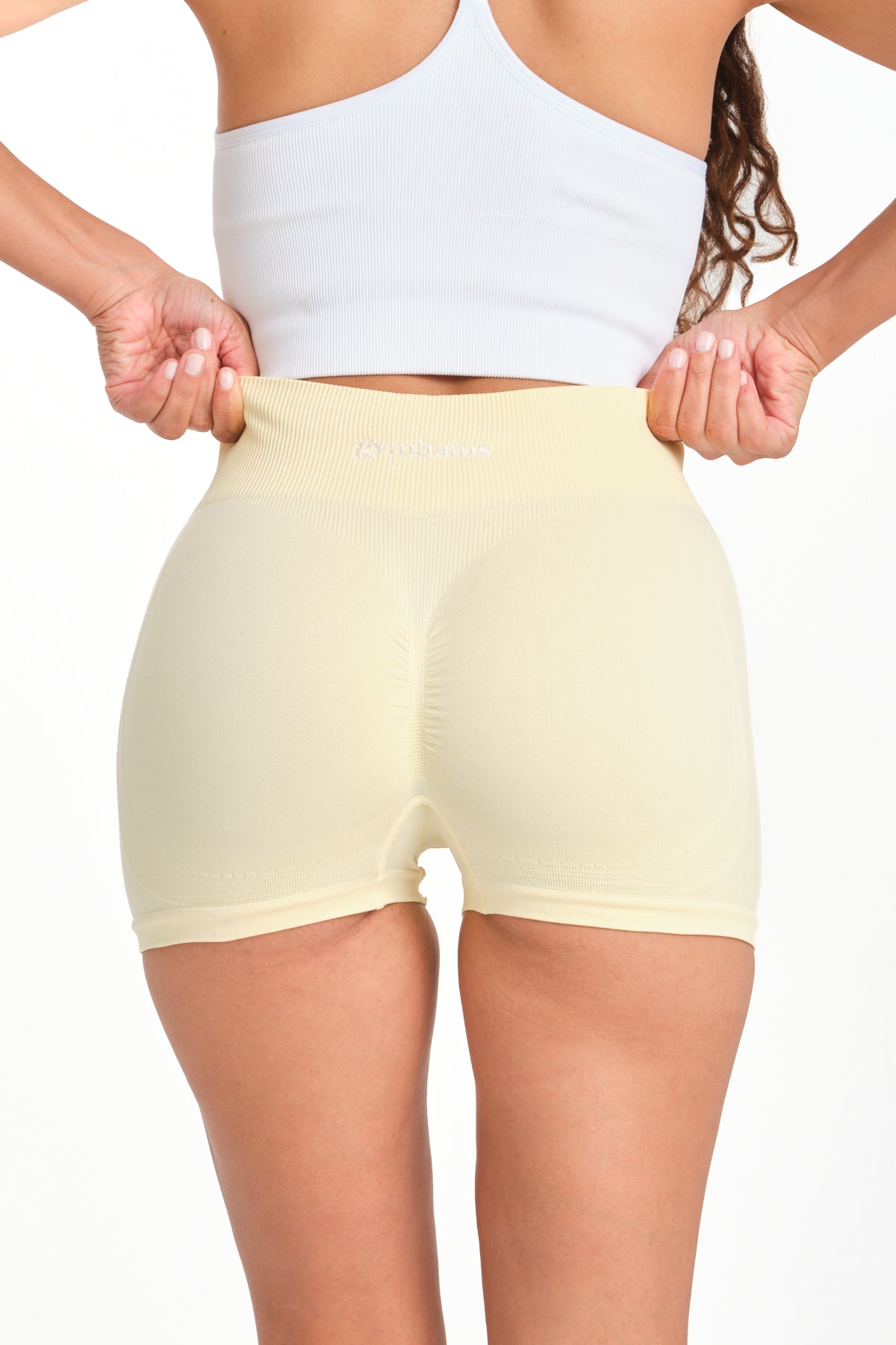 Gymhams Drop Butter Yellow(Sarı) Kalça Büzgülü Süper Mini Şort