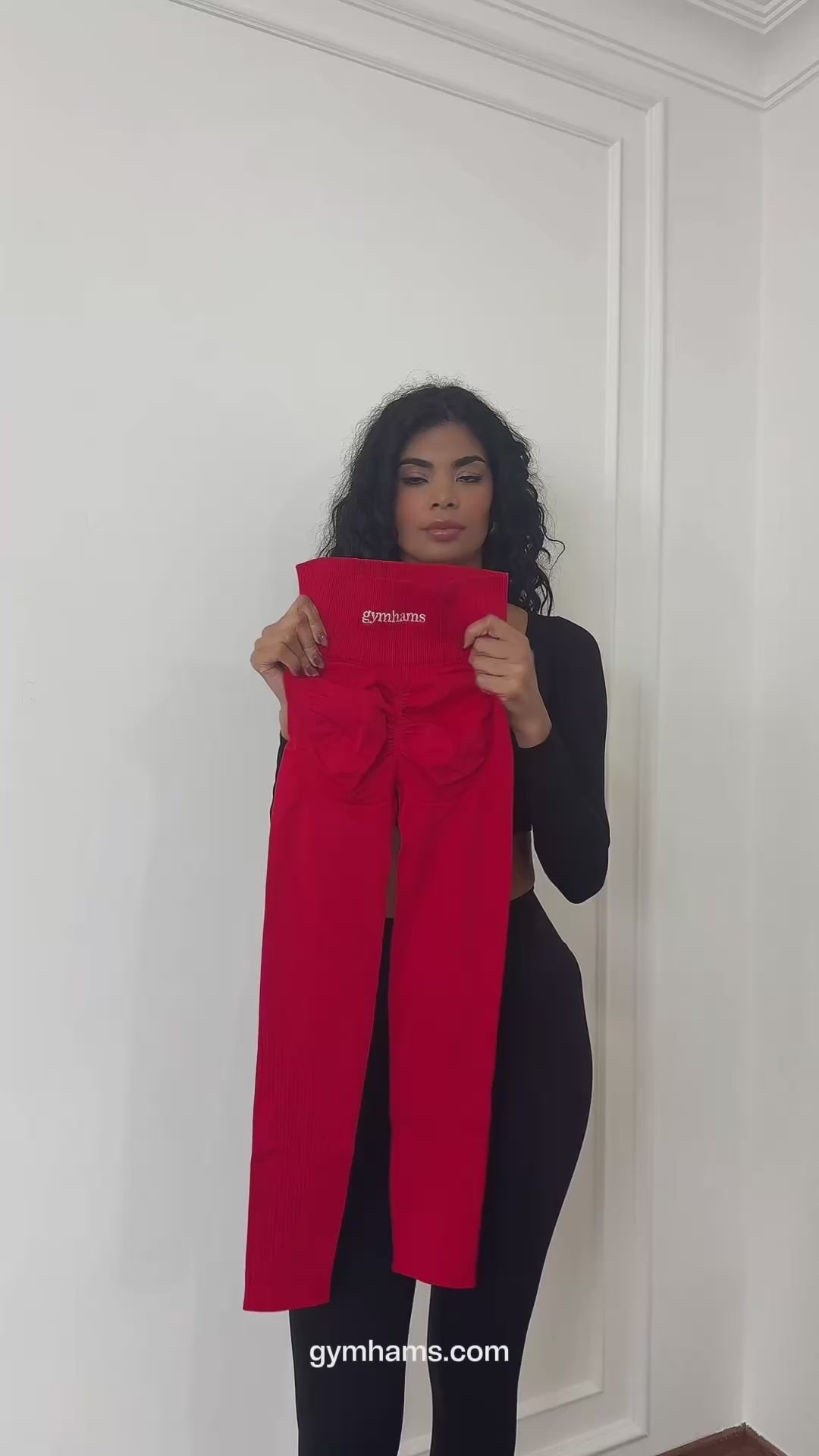 Kırmızı Premium Sculpta Serisi(Yüksek Toparlayıcılık)Kalçası Büzgülü Push Up Spor Tayt