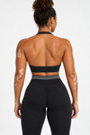Siyah Line Contour Çizgili Yüksek Bel Kalça Şekillendirici Seamless Tayt