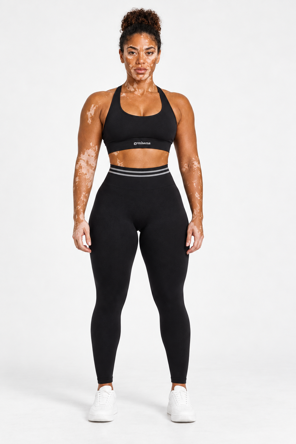 Siyah Line Contour Çizgili Yüksek Bel Kalça Şekillendirici Seamless Tayt