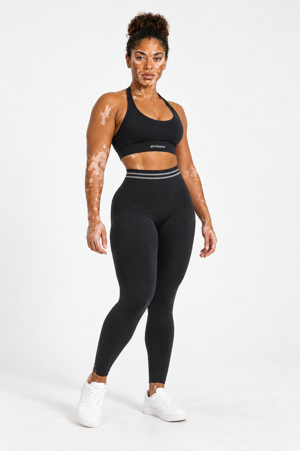 Siyah Line Contour Çizgili Yüksek Bel Kalça Şekillendirici Seamless Tayt